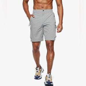💥Amplify Light Grey Cargo Lightweight Shorts 40